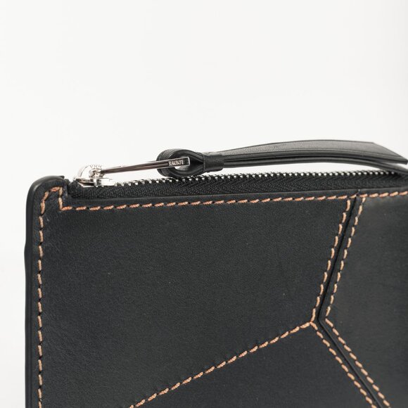 Loewe Puzzle Stitch Black Smooth Calf Leather L Coin Card Holder - Picture 6 of 10